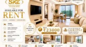 3 BHK Semi Furnished for Rent in 14th Avenue Gaur City-2, Greater Noida West
