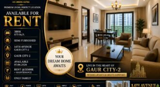 Semi Furnished 3bhk for Rent in 14th Avenue Gaur City-2 Greater Noida
