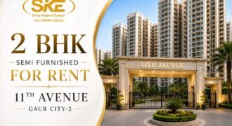 2 bhk Semi Furnished for Rent in 11th Avenue Gaur City-2 Greater Noida West