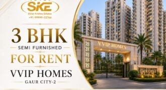 Semi Furnished 3 bhk for Rent in VVIP Homes Gaur City-2 Greater Noida West