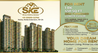 Charming 1 RK Semi Furnished Studio Apartment for Rent in 14th Avenue, Gaur City-2, Noida Extension