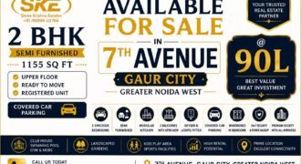 Premium 2 BHK Semi Furnished Apartment for Sale in 7th Avenue, Gaur City