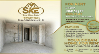 Budget-Friendly 2 BHK + Store Raw Flat for Rent in 16th Avenue, Gaur City-2, Noida Extension