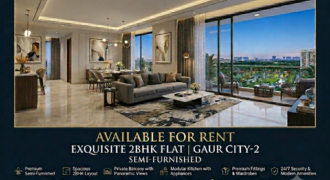 Spacious 2 BHK Semi Furnished Apartment for Rent in Aishwaryam, Gaur City-2, Noida Extension