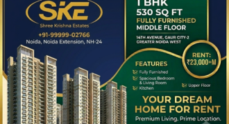 Premium 1 BHK Fully Furnished  for Rent in Gaur City-2, Noida Extension