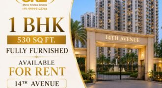 1 bhk Fully Furnished for Rent in 14th Avenue Gaur City-2 Greater Noida West