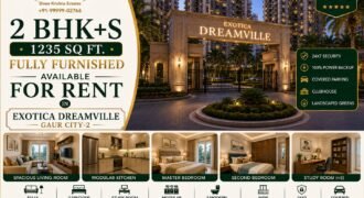 Fully Furnished 2bhk+s for Rent in Exotica Dreamville Gaur City-2 Greater Noida West