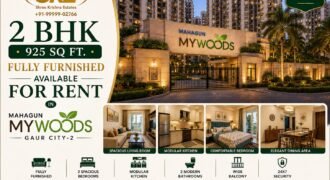 2 BHK Fully Furnished for Rent in Mahagun Mywoods Gaur City-2 Greater Noida West