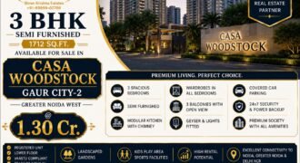 Premium 3 BHK Semi Furnished Apartment for Sale in Casa Woodstock, Gaur City-2, Noida Extension