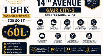 Premium 1 BHK Semi Furnished Apartment for Sale in 14th Avenue, Gaur City-2, Noida Extension