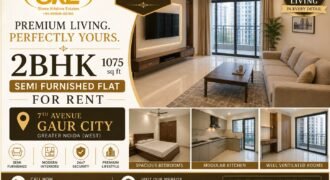 Semi Furnished 2 bhk for Rent in 7th Avenue Gaur City Greater Noida West