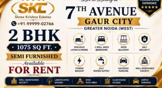 Premium 2 BHK Semi Furnished Mall-Facing Apartment for Rent in 7th Avenue, Gaur City-1
