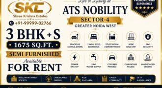 Ultra-Luxury 3 BHK + Study Park & Pool Facing Apartment for Rent in ATS Nobility, Sector-4, Greater Noida West
