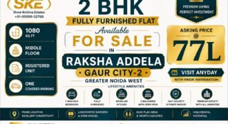 2 BHK Fully Furnished 1080 Sq Ft Registered Flat for Sale in Raksha Addela, Gaur City-2, Greater Noida West