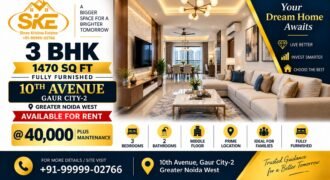 3 BHK Fully Furnished Flat in 10th Avenue Gaur City @ ₹40k